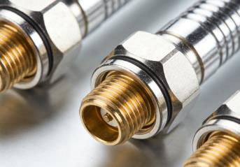 Precision brass RF connector body with complex internal geometries